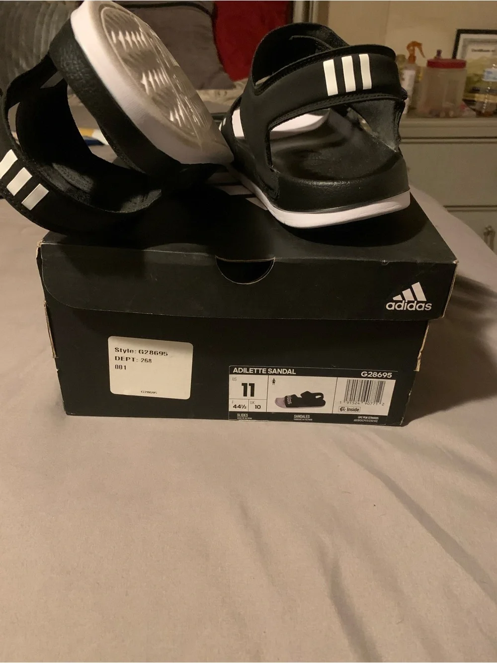 adidas Black and White Velcro Strap women’s Sandals